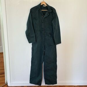 Green Full-Sleeve Coveralls/Jumpsuit